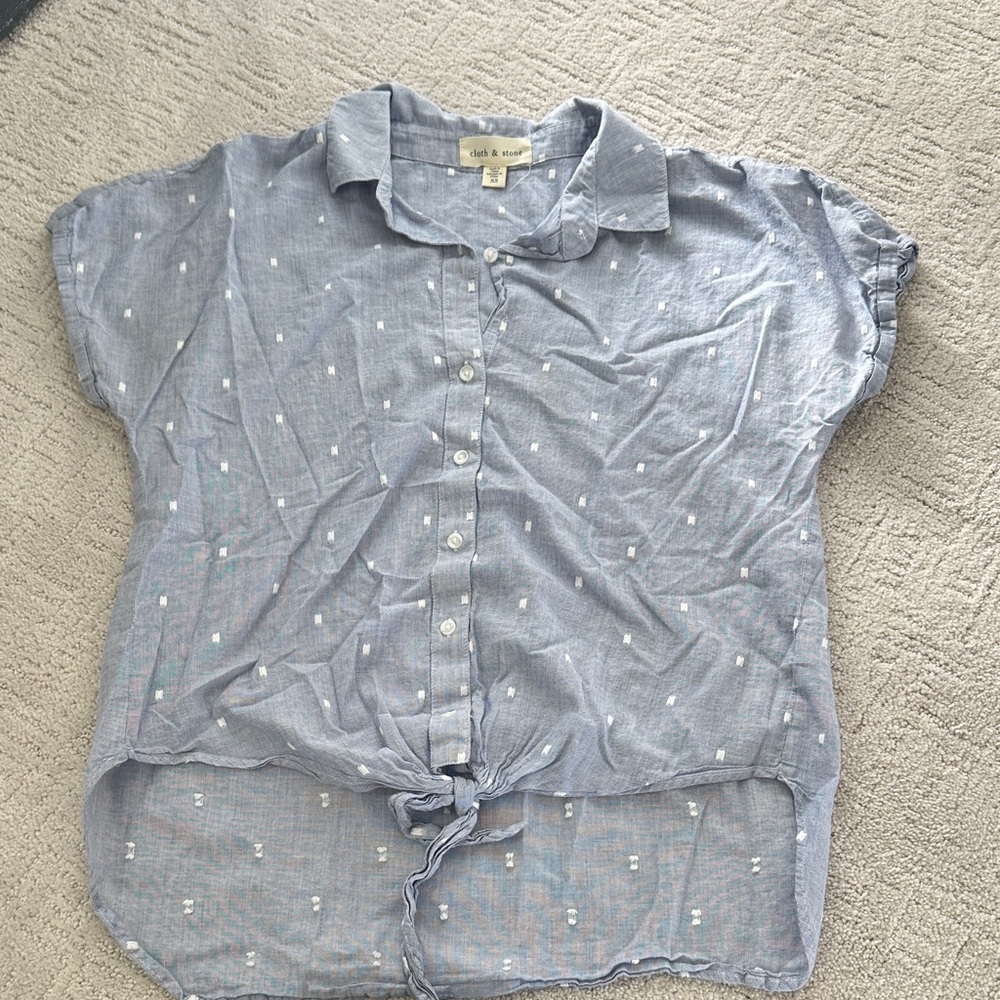 Cloth & Stone Gray Shirt with Cream Accents
